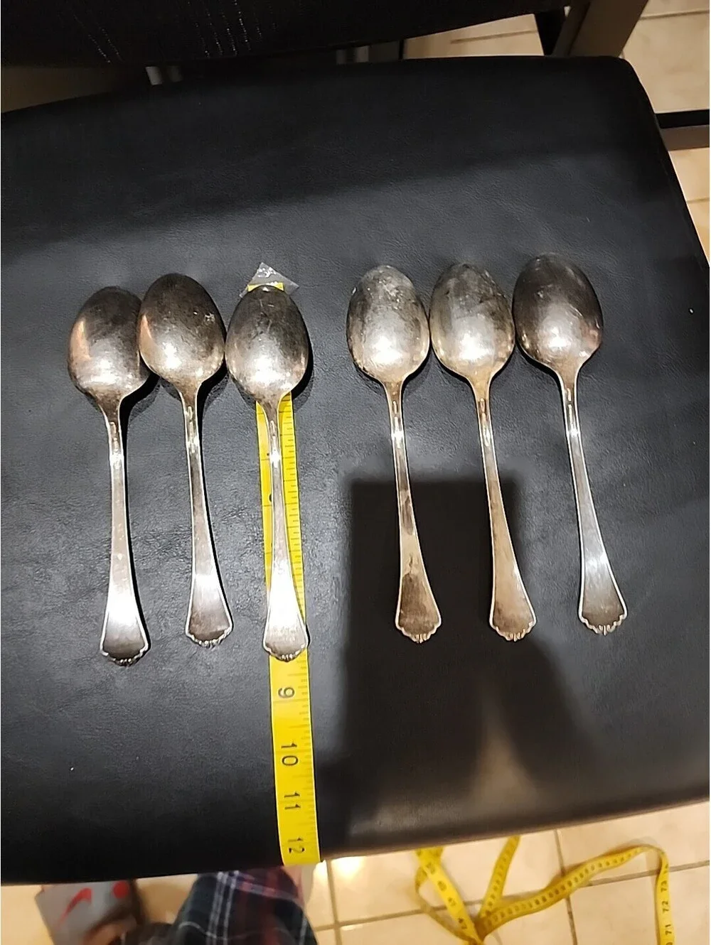 REED & BARTON Silverplate 6 Patterned Handles 8.25